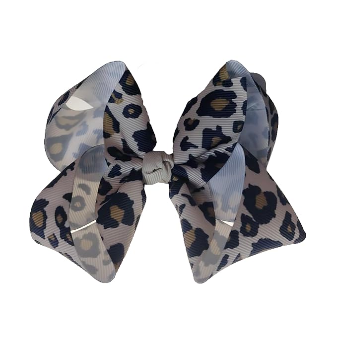 Leopard Hair Bow Clips for Girls Women Animal Print Hair Accessories with Non-Slip Clips, Bow hairpin Hair Accessories.(FJ119-Leopard 09)