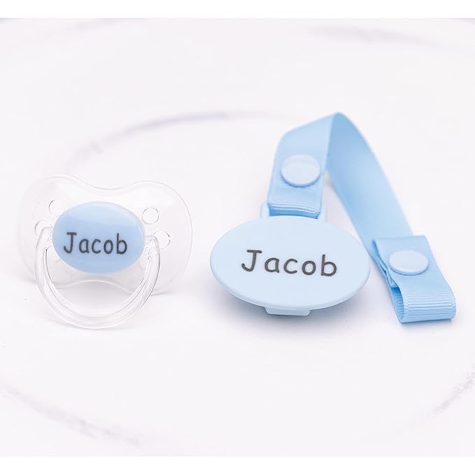 Personalized Baby Gift, Personalized Pacifier with Name, Personalized Pacifier Clip with Name, 0-6 Months and 6-18 Months, CAN BE STERILIZED, Engraved Pacifier, Customized Pacifier