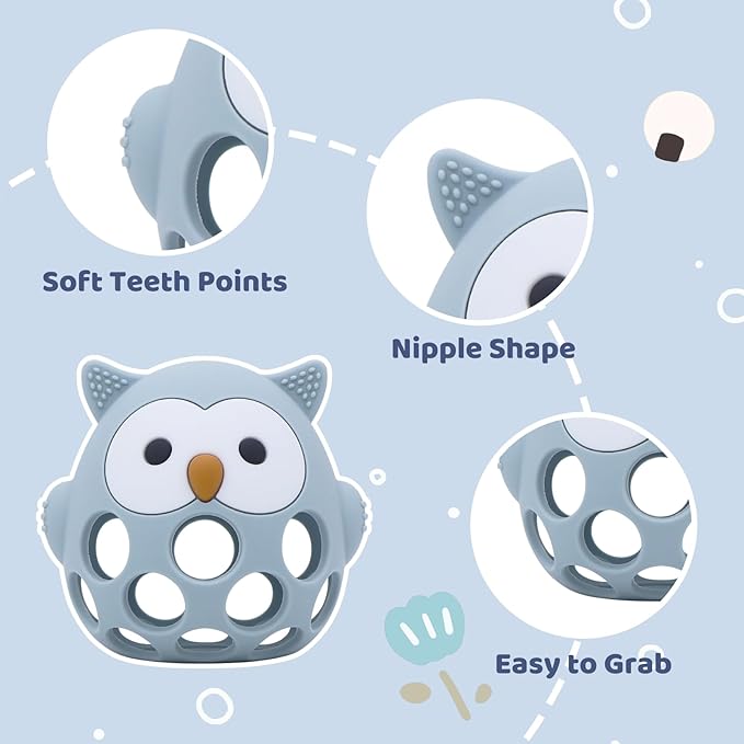 Baby High Chair Suction Toys Teething Chew - Baby Teething Table Toys Silicone Teethers, Food Grade Silicon for 6 12 18 Months (Blue)