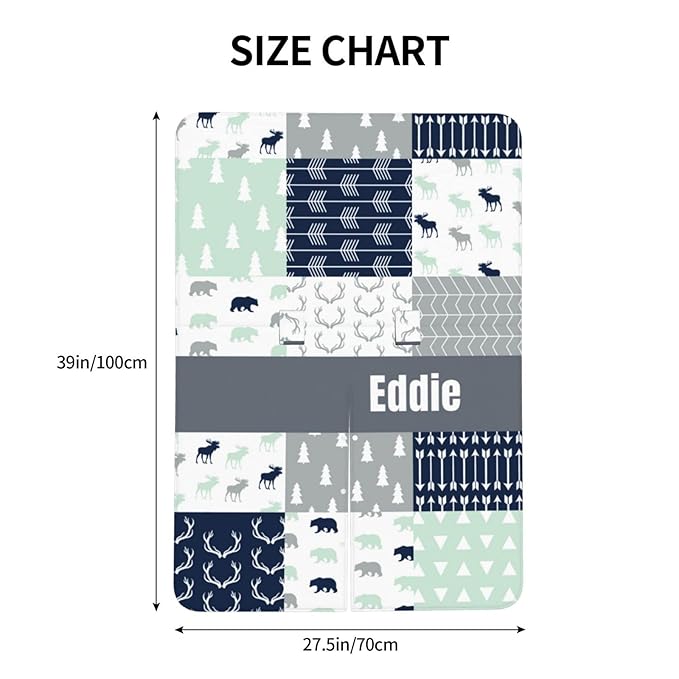 Personalized Baby Car Seat Canopy for Babies with Name, Custom Car Seat Covers for Boys Girls, Infant Opening Minky Nursing Breastfeeding Stroller Cover Carseat Canopies for Newborn (Woodland Theme)