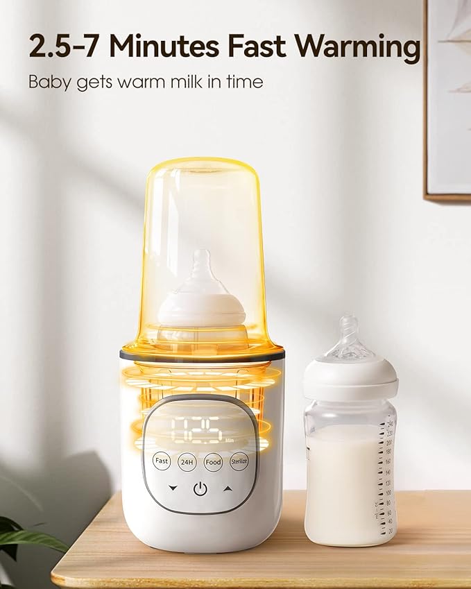 Larex Electric Baby Swing for Infants & Bottle Warmer Remote Control Indoor Baby Rocker with 5 Sway Speeds,1 Seat Positions Fast Baby Bottle Warmer for Breastmilk and Formula