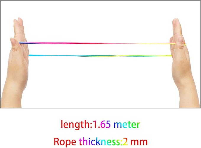 meekoo 6 Pieces Cats Cradle String Hand Game Finger String Toy Supplies, 165 cm Length, Rainbow Color