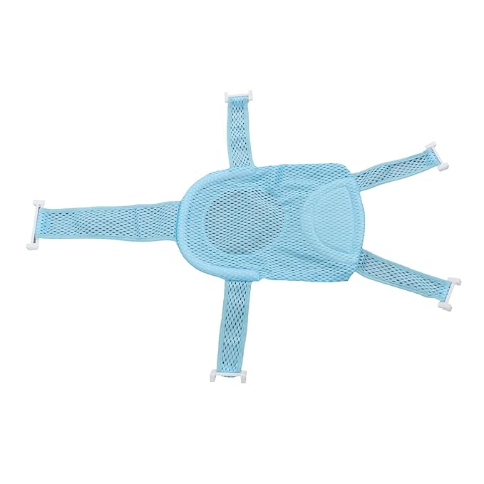 Infant Bath Seat with Non-Slip Breathable Mesh Support, Soft Headrest, Blue, for Babies 0-18 Months