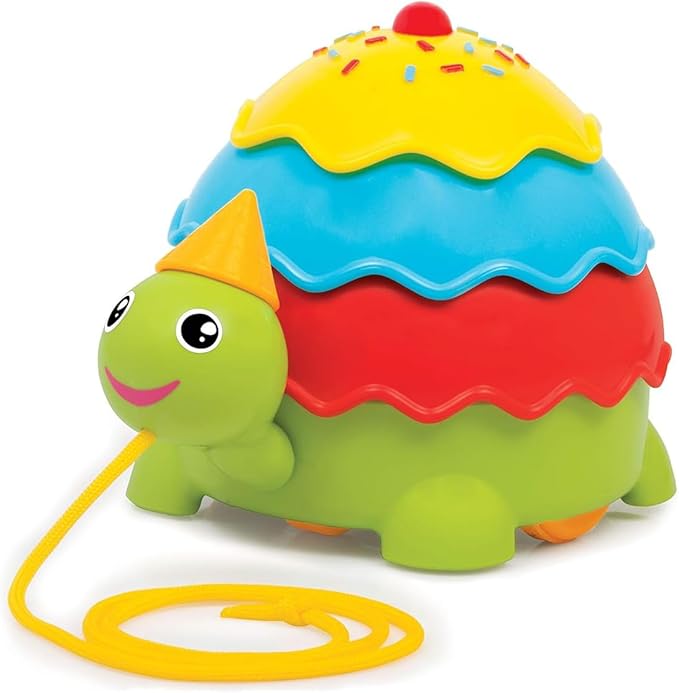 Giggles Funskool Pull Along Turtle, Activity & Learning Toy for Babies, Toddlers, for Baby Boys & Girls, Encourage Walking, Improve Balance, Multicolour, Gift Set for Kids, Ages 18+ Months Pack of 1