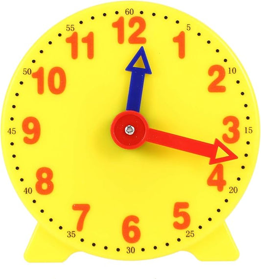 4 Inch Student Learning Clock Time Model Teacher Gear Clock 12/24 Hour School Learning Tools