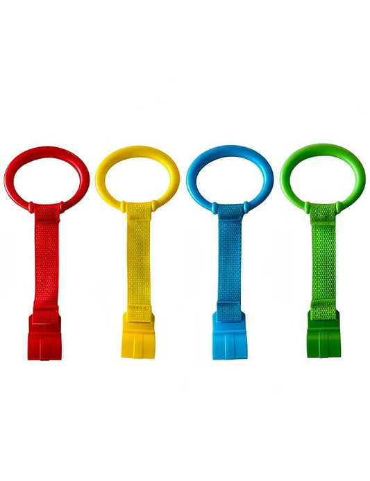 4 Pcs Baby Playpen Pull Up Rings, Baby Walking Exercises Assistant Rings, Bed Stand Up Rings for Infant Toddler