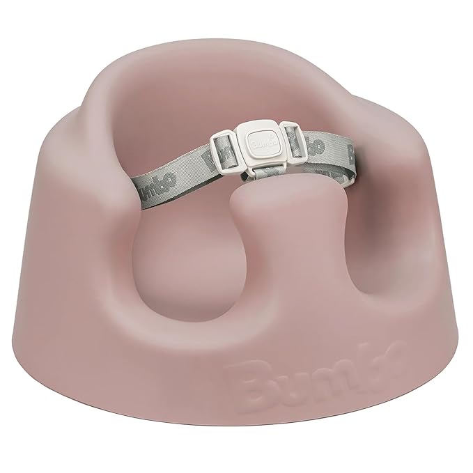 Bumbo Foam Infant Floor Seat Plus+ with Tray for Babies 3 to 12 Months Old, Sonoran Rose - Portable Soft Baby Chair with Large Legroom and 3-Point Harness for Feeding and Play