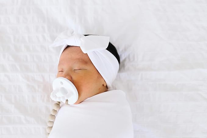 Copper Pearl Baby Bows: Stylish Headbands for Baby Girls, Premium Soft and Stretchy Baby Headbands, Perfect for Newborns, Trendy Designs - Dove
