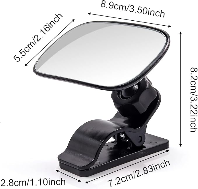 Baby Car Mirror, Universal Car Interior Rearview Baby Mirror for Car with Wide Angle Convex Mirror, 360 Degree Adjustable Easily Observe the Baby’s Move, Clip-on Sun Visor