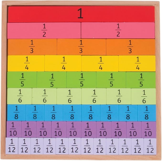 Bigjigs Toys Educational Fractions Tray with Decimals