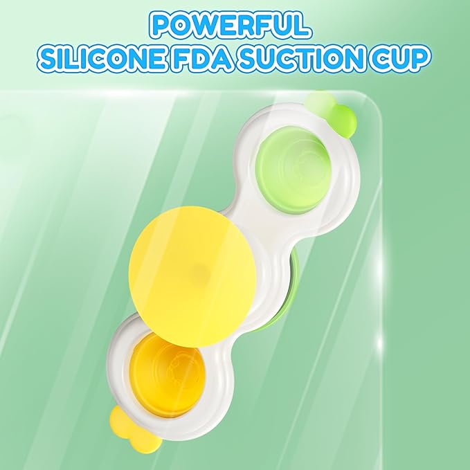 3PCS Suction Cup Spinner for 1 Year Old,Montessori Baby Bath Toys for 0-6-12 Months,Rattle Spinners for Toddlers 1-3,Sentory Toys for 1 Year Old Boys and Girls