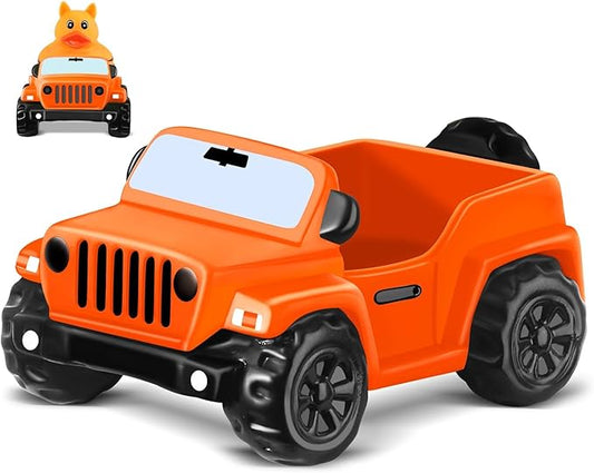 3.5 Inch Orange Car Toy Match Most 2 in Rubber Ducks, Ducks for Jeeps, Vehicle Toys for Car Dashboard Decorations Accessory Rubber Duck Collection, Easter Basket Stuffers for Kids Party Favors