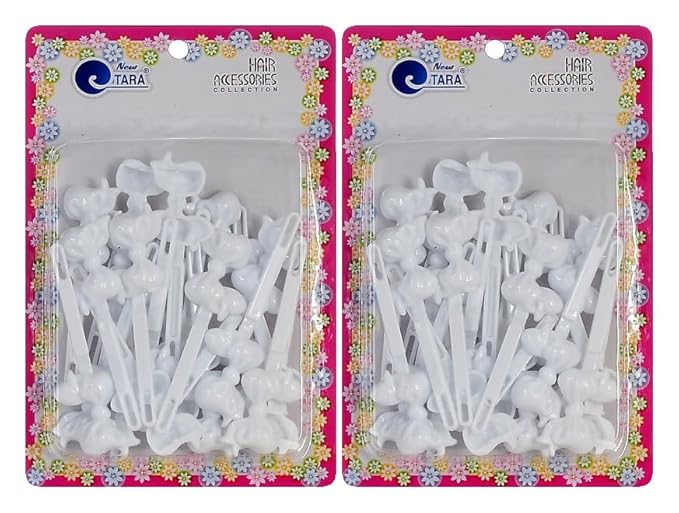 Classics Self Hinge Hair Barrettes for Girls Plastic Hair Barrettes for Baby bow Girl Barrettes 80s 90s Bow Cartoon Design Hair Pins for Baby Girls Toddlers total 40 count (WHITE)