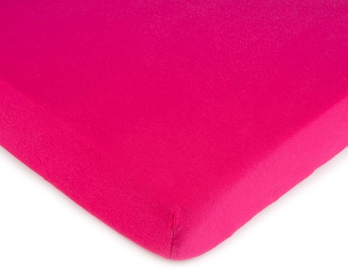 SheetWorld Fitted Youth Bed Sheet 33 x 66, 100% Cotton Jersey Hot Pink, Made in USA