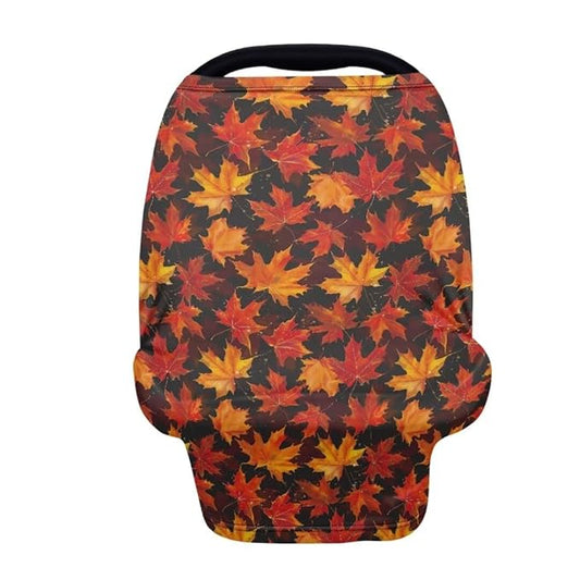 Coldinair Fall Leaves Multifunctional Nursing Cover Multi Use Cover for Baby Floral Car Seat Canopy Shopping Cart Cover,Stroller Cover