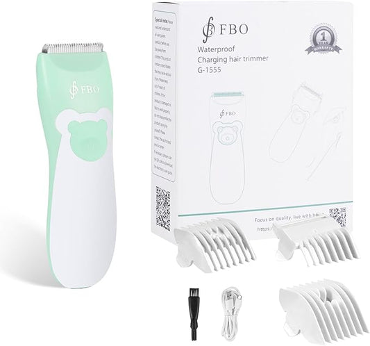 FBO Bear Baby Hair Clippers Pro Quiet Waterproof Painless for Infants & Toddlers