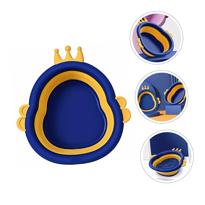 VANZACK Collapsible Baby Face Basin for Kids Cute Cartoon Design Portable PP Washbasin for Bath Time and Infants