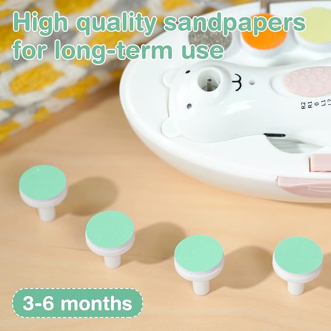 haakaa Electric Nail Trimmer Replacement Pads Baby Nail Trimmer Heads Compatible with All haakaa Nail Trimmers, Suitable for 3-6 Months, Blue
