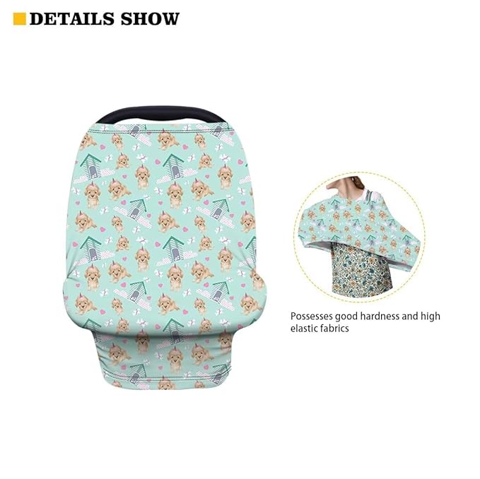 Baby Car Seat Cover Nursing Breastfeeding Covers for Babies Breastfeeding Scarf Stretchy Car Seat Canopy Cover