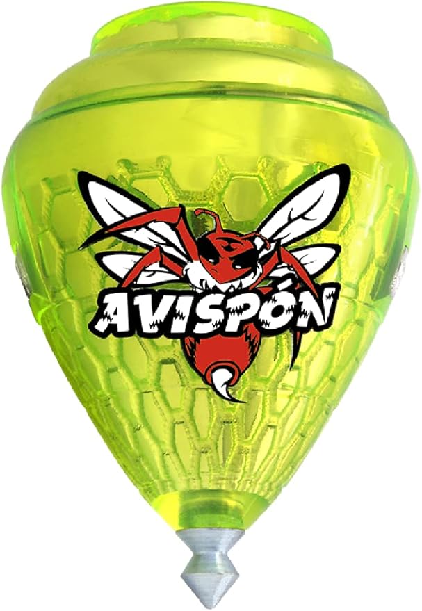 3 Pack Avispon Durable Plastic Spin Tops for Kids Metal Tip Made in Mexico - Trompo Mexicano Avispon Plco Durable & Punta de Metal (Pack of 3 Assorted Colors)