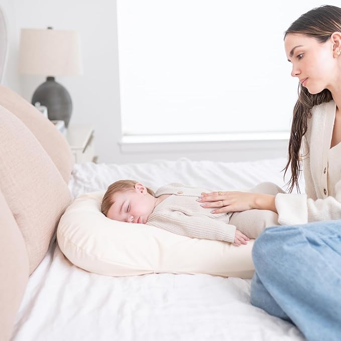100% Waterproof Baby Lounger Cover - 2-Ply Organic Cotton Slipcovers Keep Your Lounger Clean & Your Baby Comfy - Machine Washable - (Lounger Not Included) - 2-Pack Includes Gray & Off-White