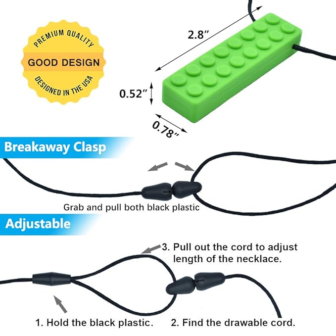 Chew Necklace, Sensory Chew Necklace Bundle for Kids with Teething, ADHD, Autism, Biting Needs, Oral Motor Chewy Teether, for Boys&Girls。