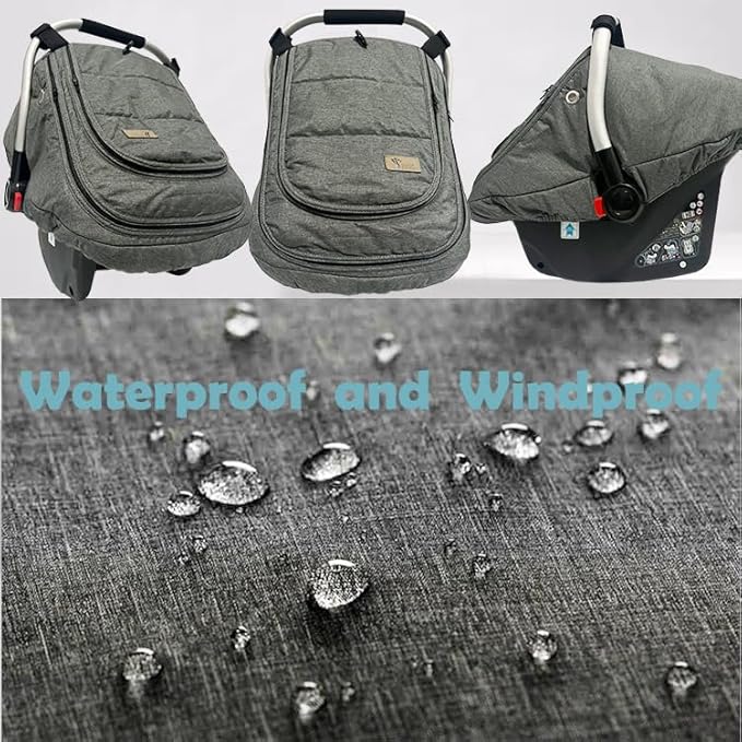 Car Seat Covers for Babies Winter - Baby Car Seat Cover Water Resistant,Universal Cold Weather Shield Carseat Covers Protection for Baby Warm and Cozy Carseat Cover for Infant Car Seat