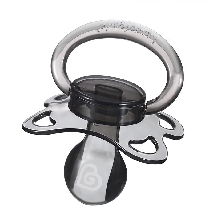 Landofgenie Large Shield Adult Size Pacifiers Set Moon Shape Transparent Design Pacifier Black