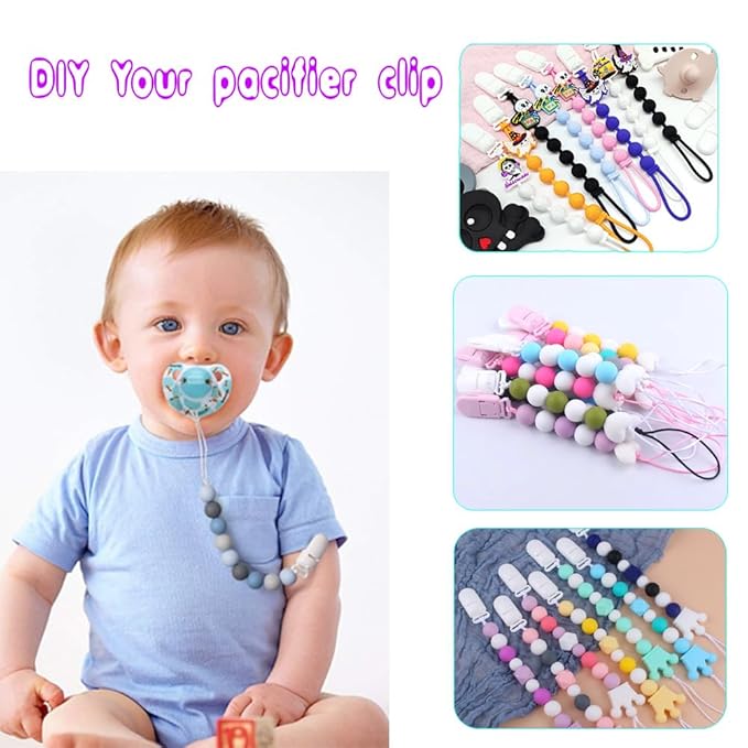 15Pcs Pacifier Clip Holder Plastic Baby Binky Clips for DIY Dummy Teether -Keep Pacifiers and Mittens Secure with Paci Clip Mix 15 Colors