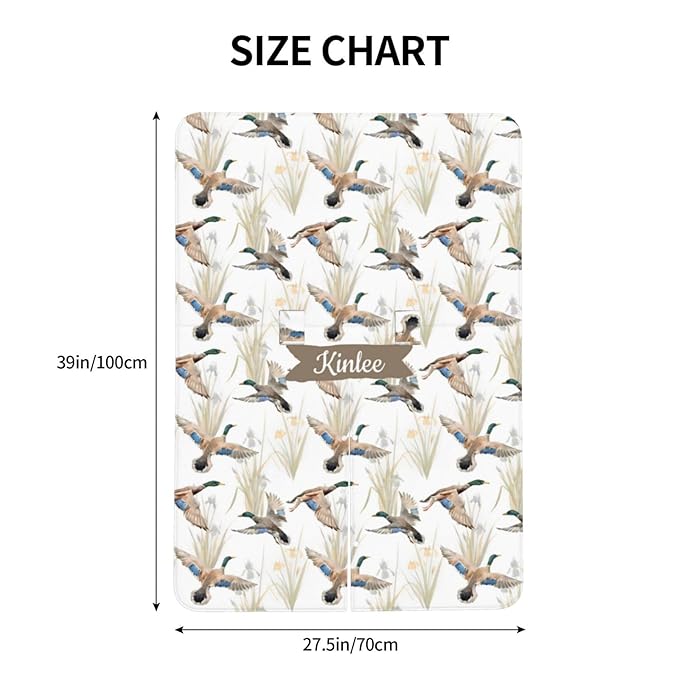 Personalized Baby Car Seat Canopy with Name – Wild Duck Theme, Custom Minky Nursing Cover for Boys & Girls, Soft Stroller Cover for Infants & Newborns, Carseat Canopy for Breastfeeding