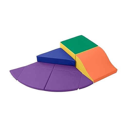 ECR4Kids SoftZone Junior Adventurer's Summit Slide, Corner Climber, Assorted, 4-Piece