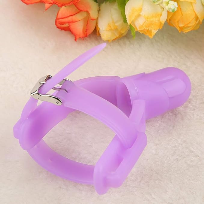 Thumb Sucking Finger Protector, Adjustable Biting Teether Soft Silicone Finger Guard Thumb Protector for Babies 3 Months and Above(Purple)