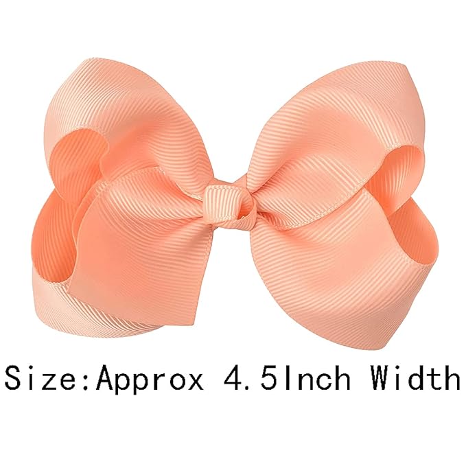 WillingTee 40colors 4.5" Hair Bows for Girls Grosgrain Ribbon Big Hair Bows Alligator Clips Hair Accessories for Baby Girls Infants Toddlers Teens Kids Children
