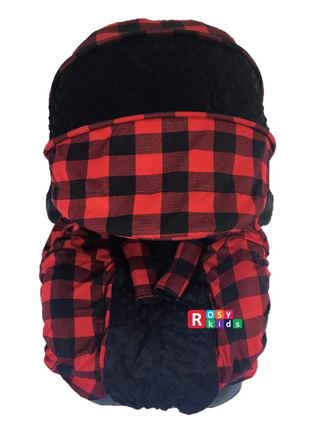 9pc Baby Boy Baby Girl Ultimate Set of Infant Car Seat Cover Canopy Headrest Blanket Hat Nursing Scarf, 01AT01
