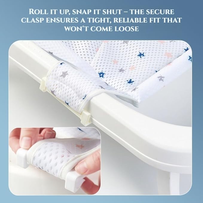 Baby Bath Mat Newborn Adjustable Bath Net Foldable Bath Protector