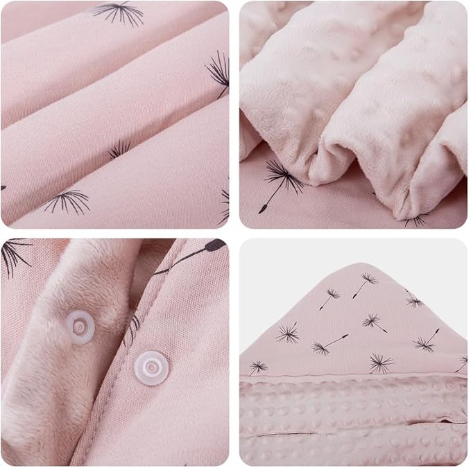 HOUSBAY Baby Blanket Newborn Blanket with Hooded Windproof Go Outside Warm Portable Swaddle Wrap in Basket Baby Safety Seats (Light Pink)