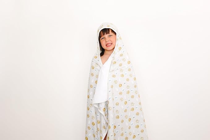 Copper Pearl Hooded Bath Towels Premium Knit/Terry Cloth Toddler Towels with Hood, Pockets, and Cool Designs - Great to Gift and Make Bath Time Fun - Big Kids Hooded Towel, Chip