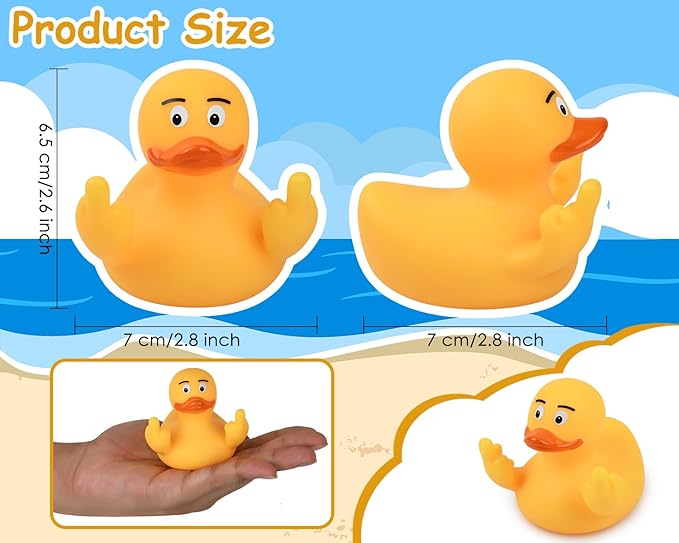 Middle Finger Rubber Ducks 3" Funny Rubber Ducks Giving Two Middle Fingers for Ducking Cool Dashboard Decorations Car Accessories