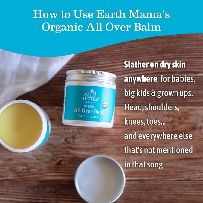 Earth Mama Organic All Over Balm - 4 oz (Pack of 2)