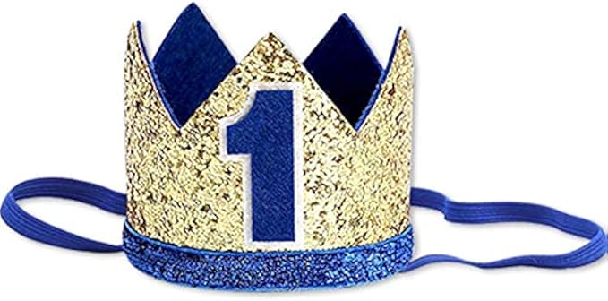 Boy Girl Birthday Crown, Prince Princess Birthday Hat Headband Tiara Crown Cake Photo Prop Party Decorations