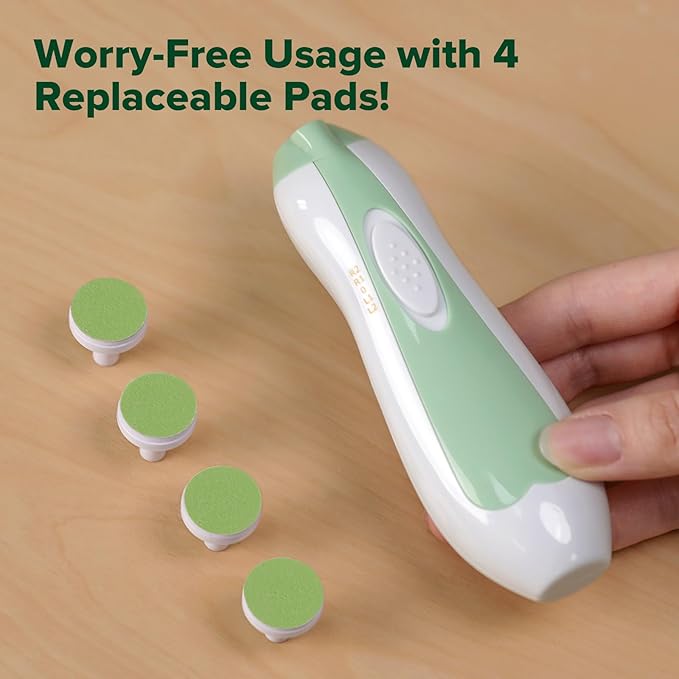 haakaa Electric Nail Trimmer Replacement Pads Baby Nail Trimmer Heads Compatible with All haakaa Nail Trimmers, Suitable for 6-12 Months, Grass