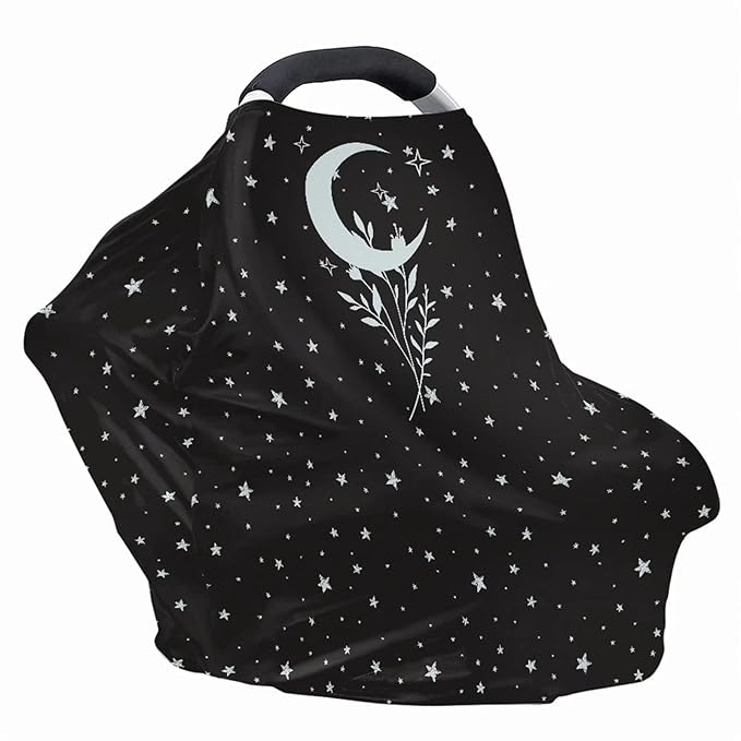 Upetstory Star Moon Breastfeeding Cover Canopies Cover Multi-use Cover Carseat Canopy Stretchy Infant Car Seat Covers Breastfeeding Coverup Shawl for Baby Boys Girls