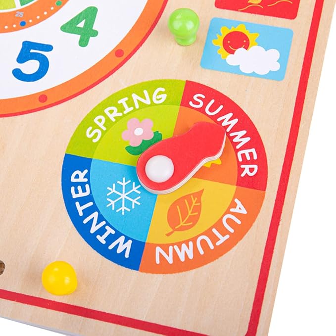Bigjigs Toys Educational Wooden Calendar and Clock