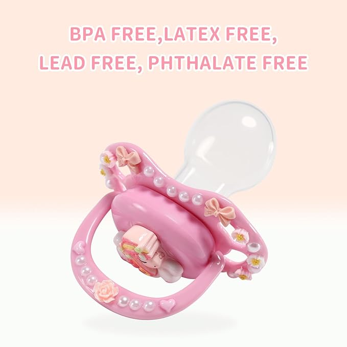 CutiePlusU Adult Sized Pacifier Dummy DIY Handmade Big Shield Pink