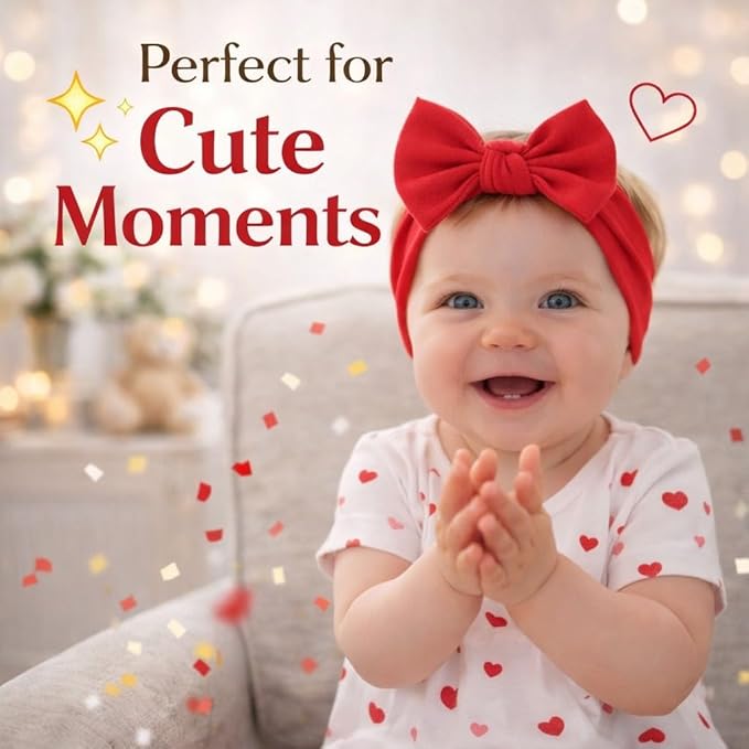 Baby Girl Headbands-Infant,Toddler Cotton Handmade Hairbands with Bows Child Hair Accessories