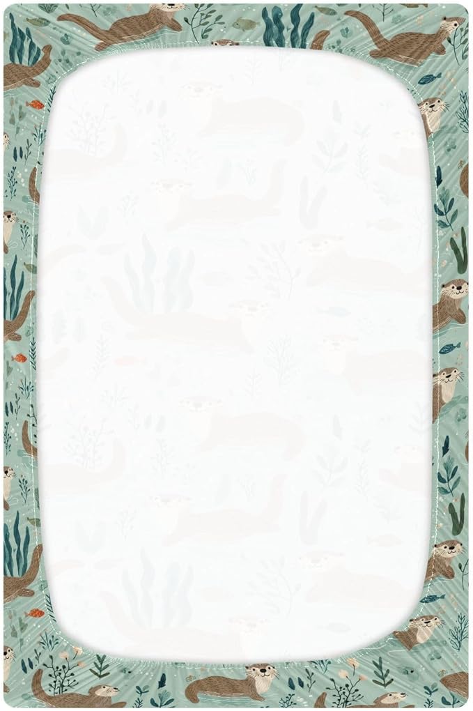 Baby Crib Sheet Otter Animal Crib Mattress for Boys and Girls Playard Sheet Soft Breathable Fitted Baby Mattress Cover 52x28in