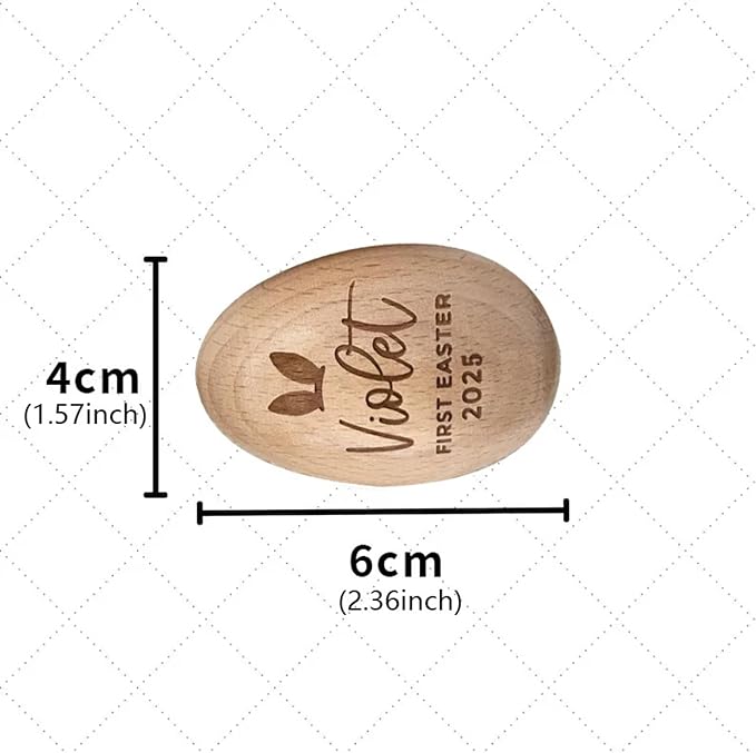 Personalized Musical Easter Egg Shaker 2026, Wooden Easter Eggs, First Easter Gifts for Baby, Easter Gift for Kids, Birthday Gift Idea (1.6" x 2.4")