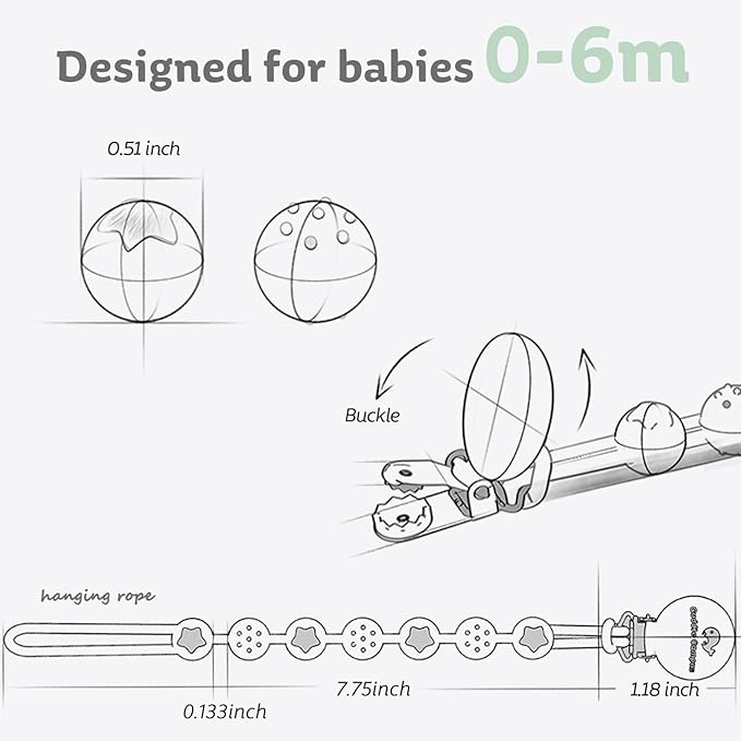 Cuddle Campus Silicone Pacifier Clip Holder with One Piece Design,Soft Flexible Binky Clips with Texture for Baby Boy and Girl Pack of 4 (0-6m)