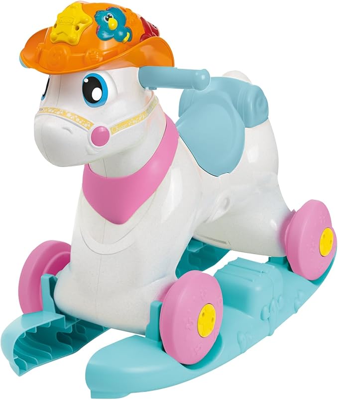Chicco Miss Baby Rodeo Rocking Horse for Kids Educational Interactive Game Girl Riding Horse with Sound Effects, Max 25kg, Kids Games 1-3 Year