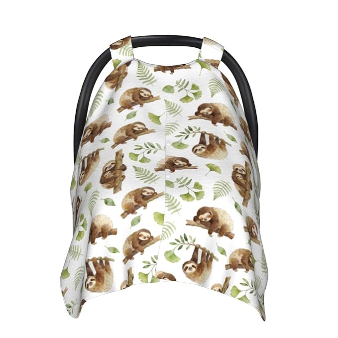 Sloth Baby Car Seat Canopy Cover, Nursing Cover for Newborn, Sloth Baby Stuff for Stroller Cover for All Seasons